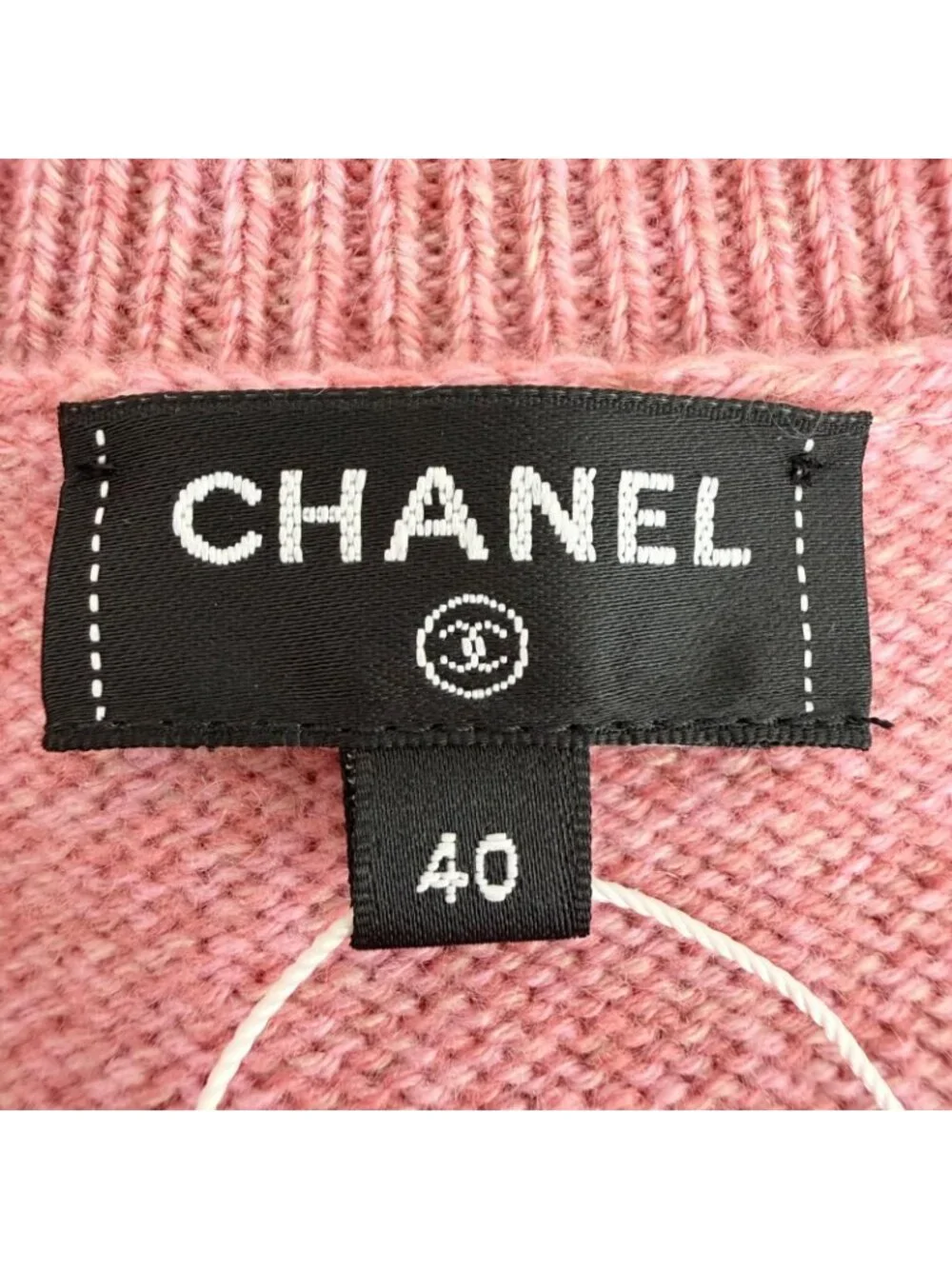 Chanel Cashmere 98% Gripoix Style Camellia Button Cardigan Pink 40